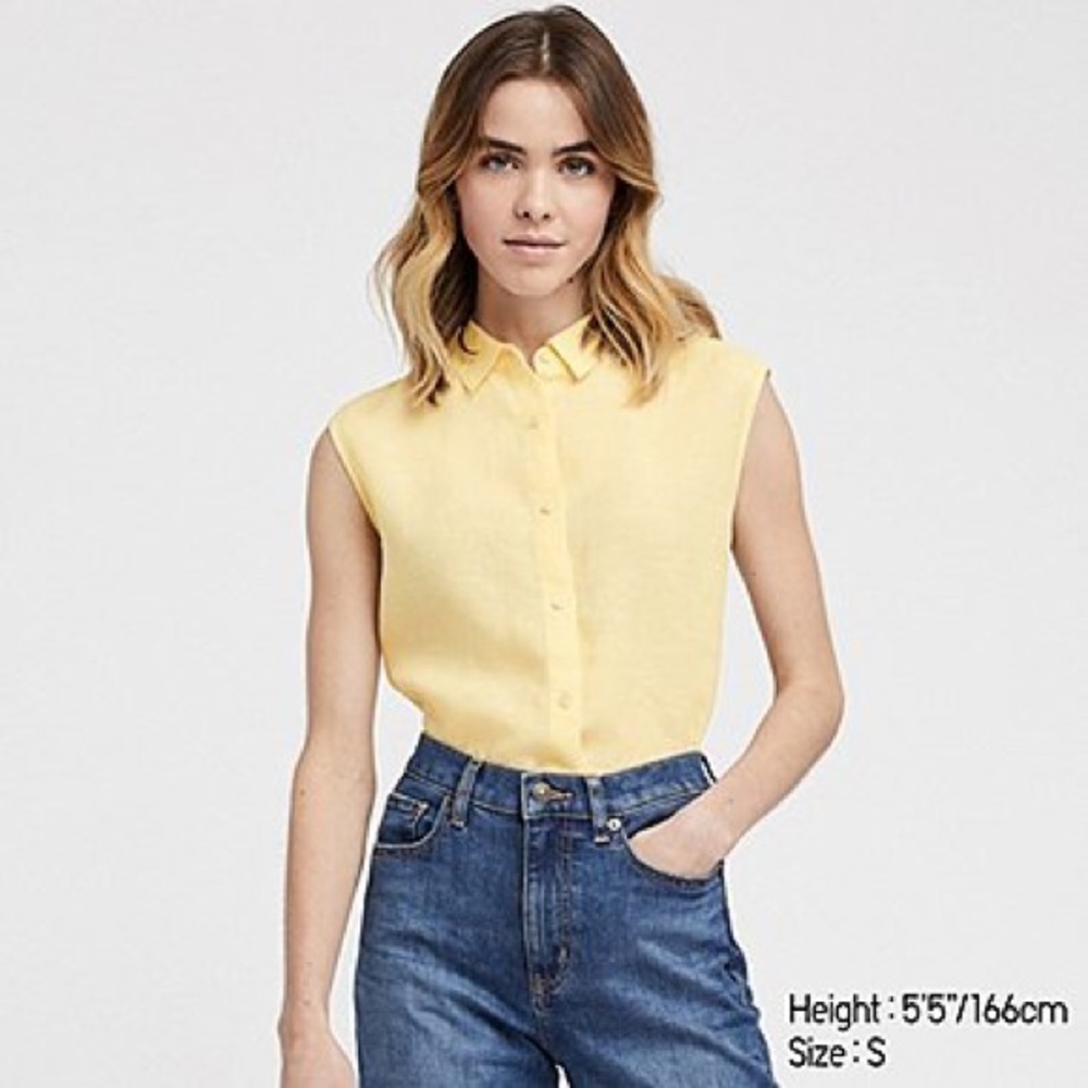Uniqlo Women’s Premium Linen Sleeveless Blouse